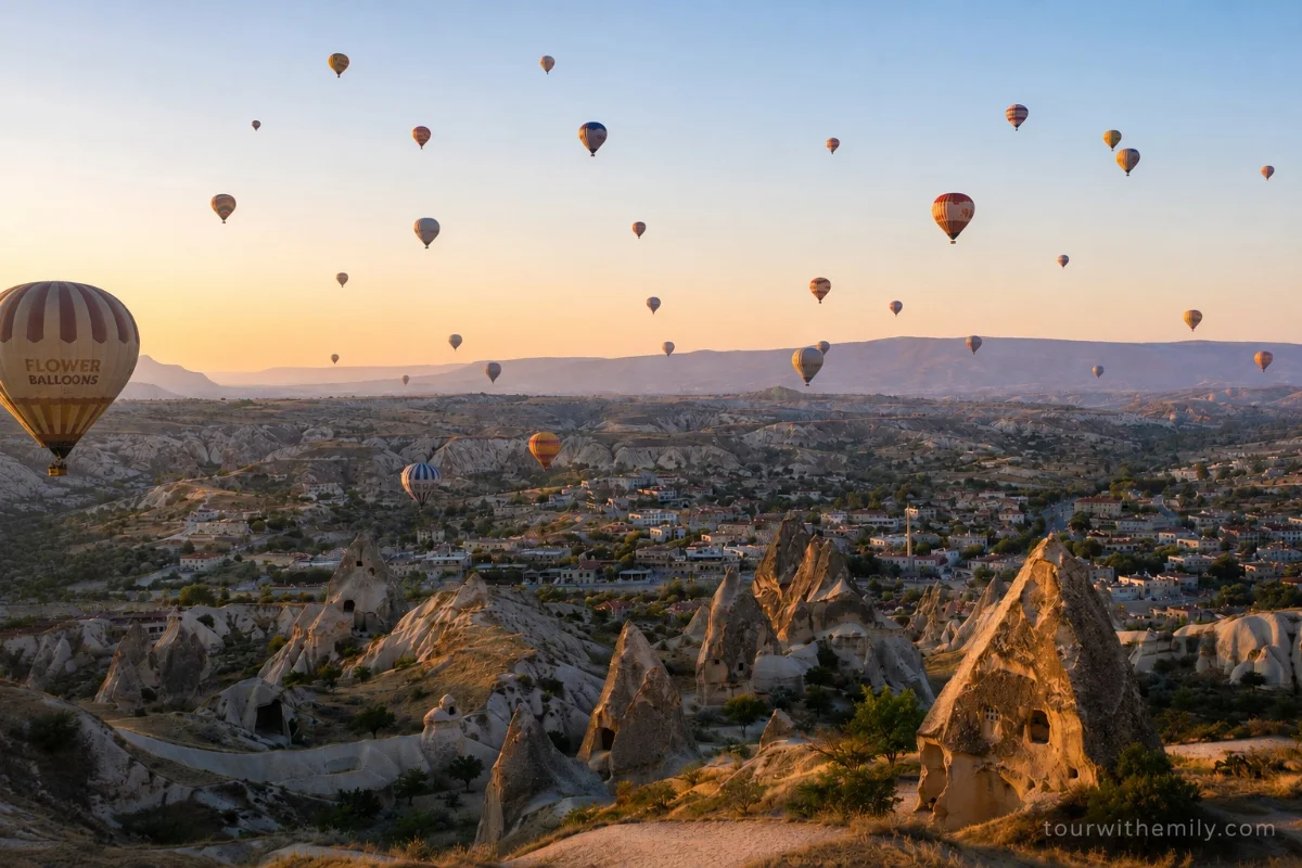 Cappadocia hot air balloons at sunrise