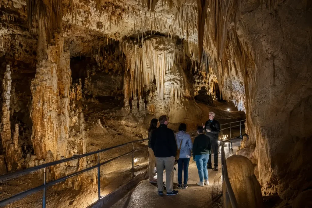 Limestone formations inside Hastings Caves in southern Tasmania