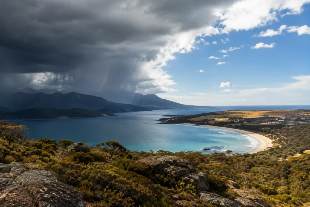 Tasmania’s contrasting east and west coast weather