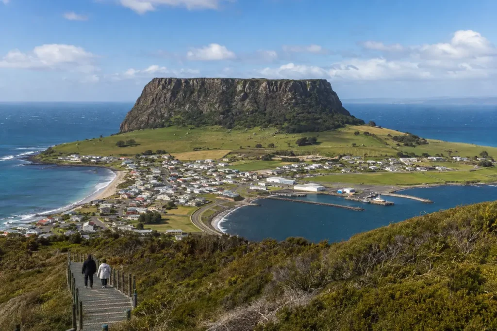 The Nut rising above Stanley on Tasmania's north-west coast